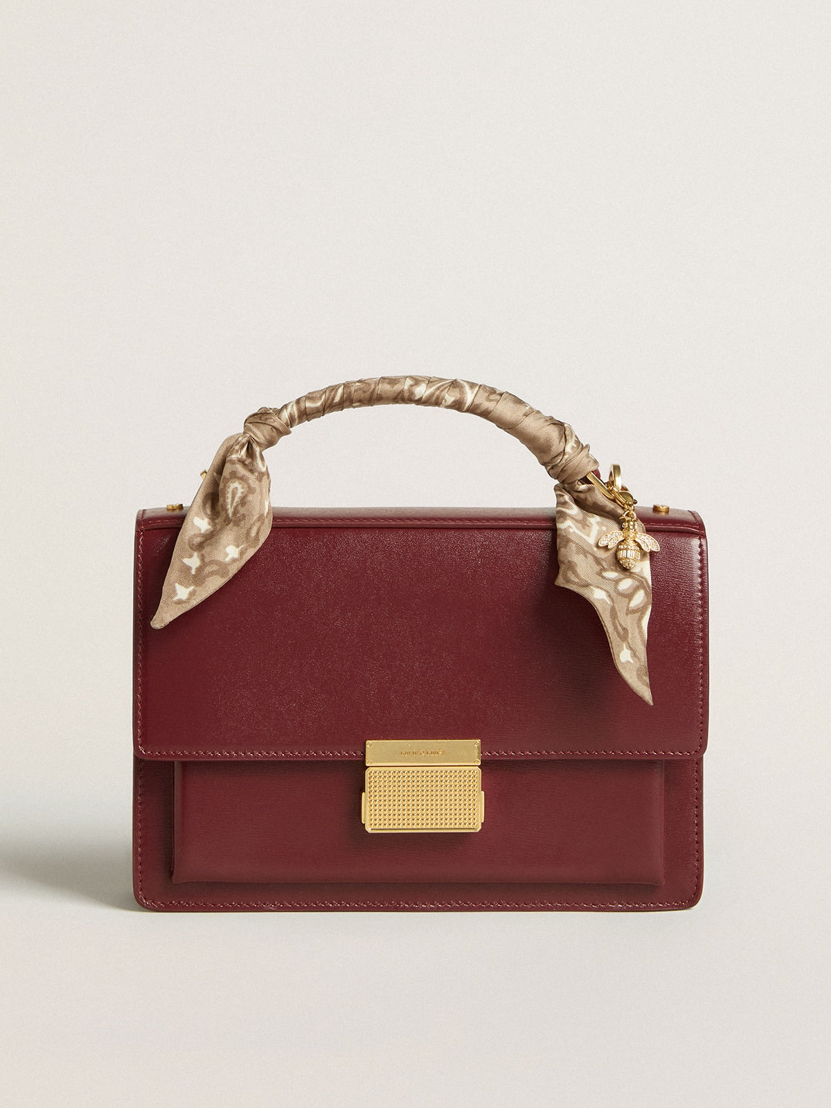 Venezia Bag in burgundy boarded leather with gold details - Golden Goose Women