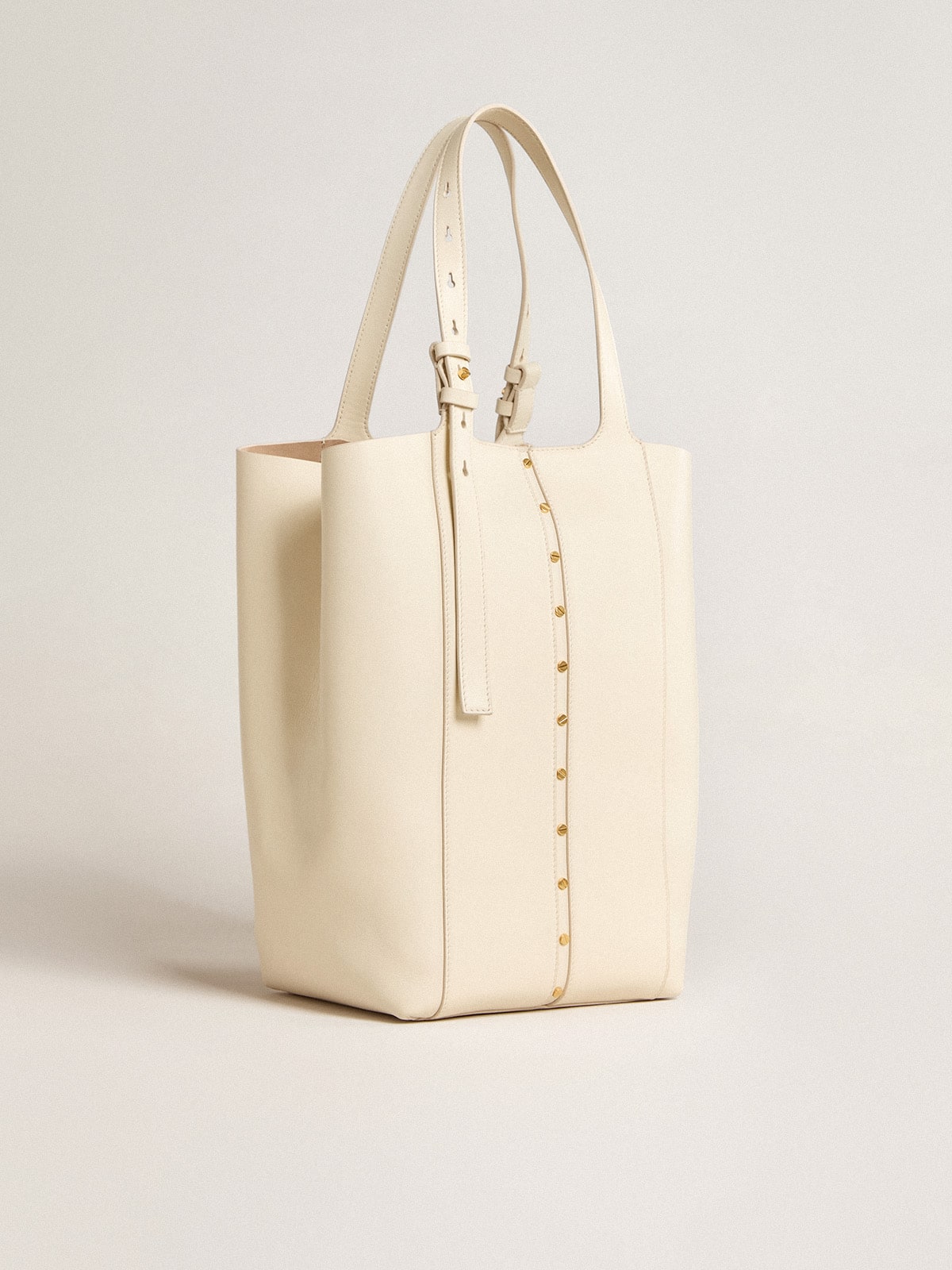 24/7 Bag North South in butter-colored leather with adjustable handles - Golden Goose Women
