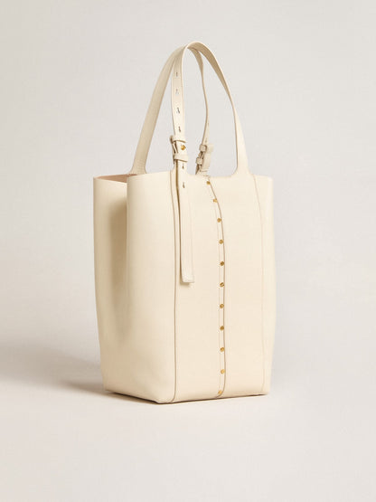 24/7 Bag North South in butter-colored leather with adjustable handles - Golden Goose Women