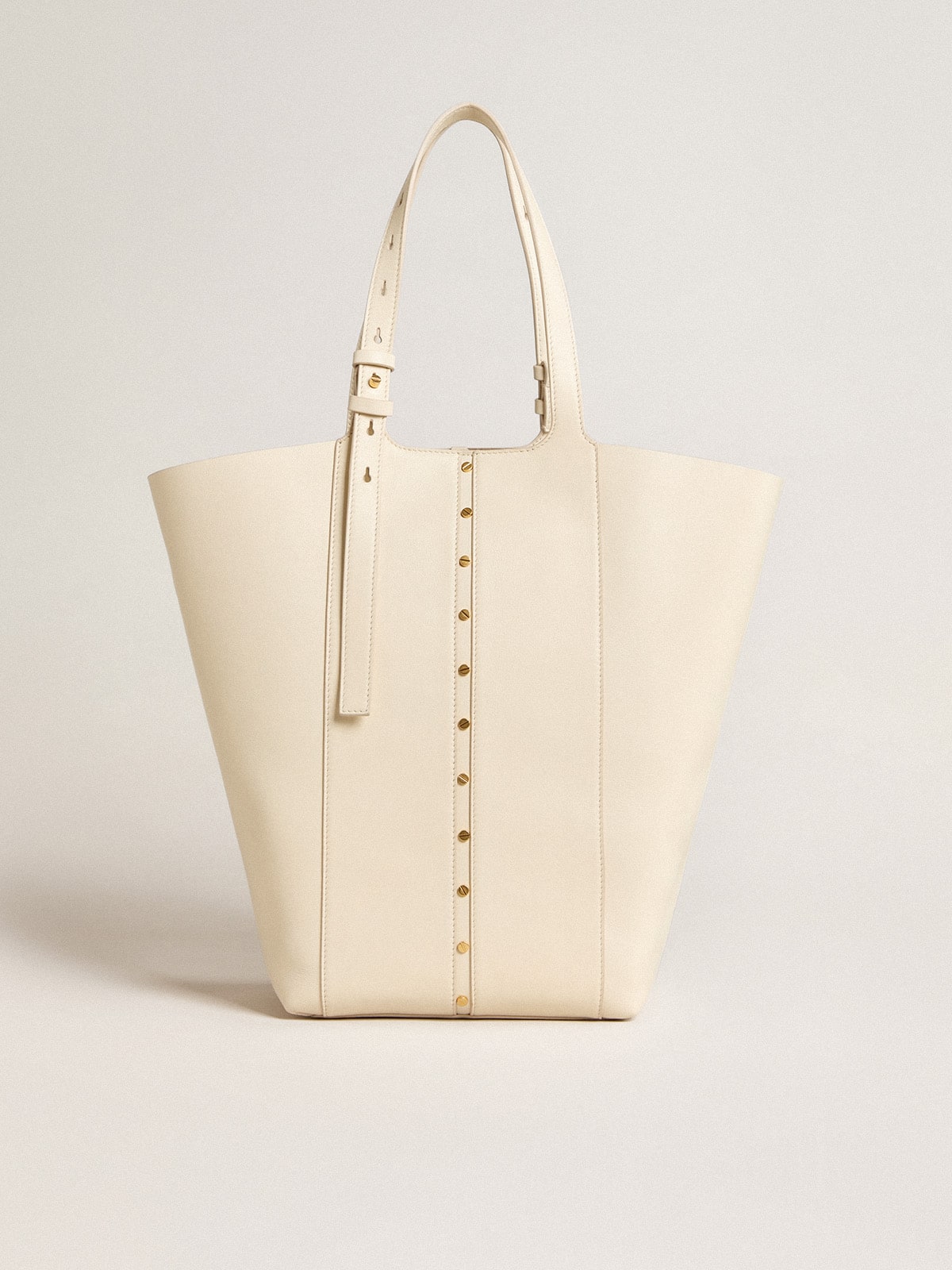 24/7 Bag North South in butter-colored leather with adjustable handles - Golden Goose Women