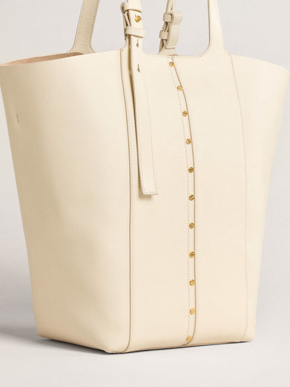 24/7 Bag North South in butter-colored leather with adjustable handles - Golden Goose Women