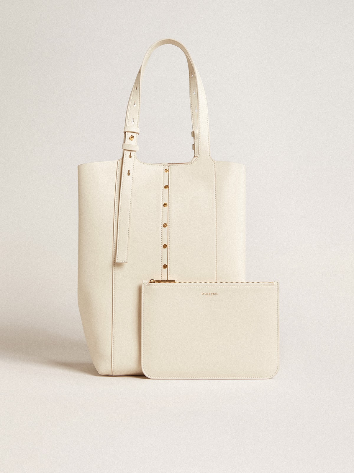 24/7 Bag North South in butter-colored leather with adjustable handles - Golden Goose Women