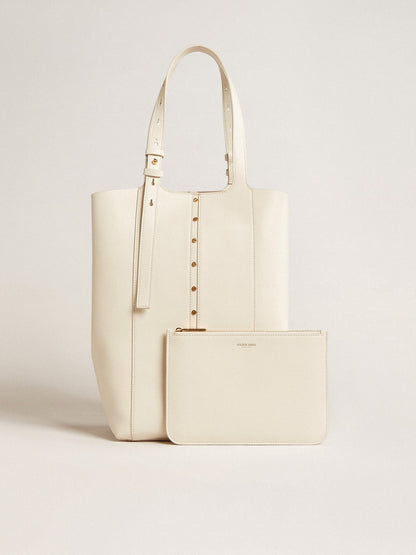 24/7 Bag North South in butter-colored leather with adjustable handles - Golden Goose Women