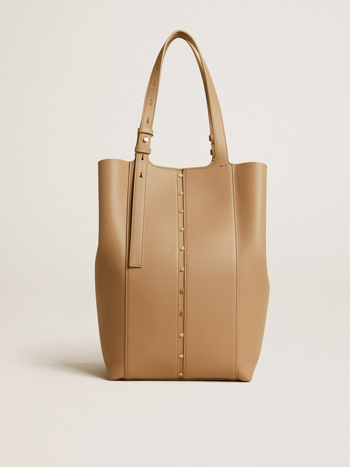 24/7 Bag North South in cappuccino-colored leather with adjustable handles - Golden Goose Women