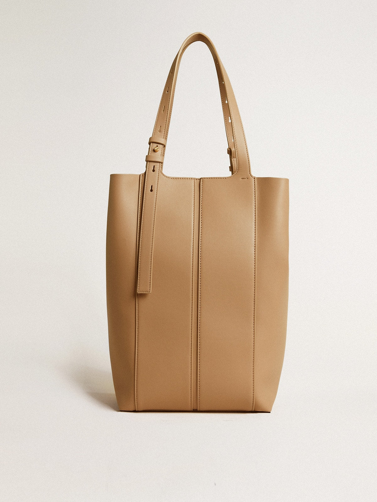 24/7 Bag North South in cappuccino-colored leather with adjustable handles - Golden Goose Women