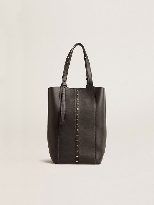 24/7 Bag North South in black leather with adjustable handles - Golden Goose Women