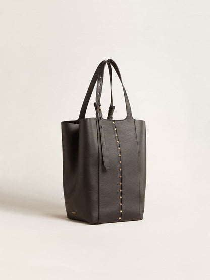 24/7 Bag North South in black leather with adjustable handles - Golden Goose Women
