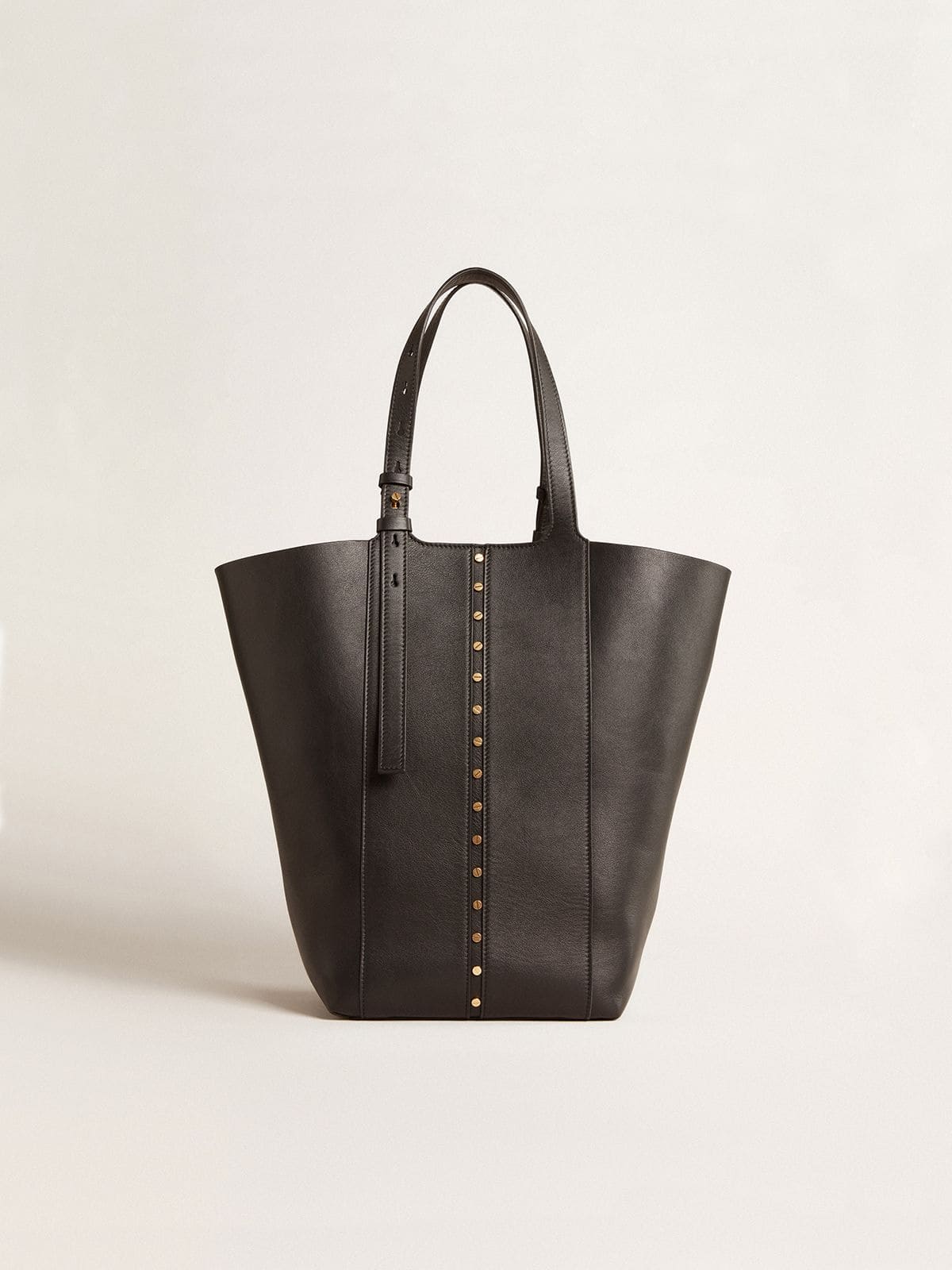 24/7 Bag North South in black leather with adjustable handles - Golden Goose Women