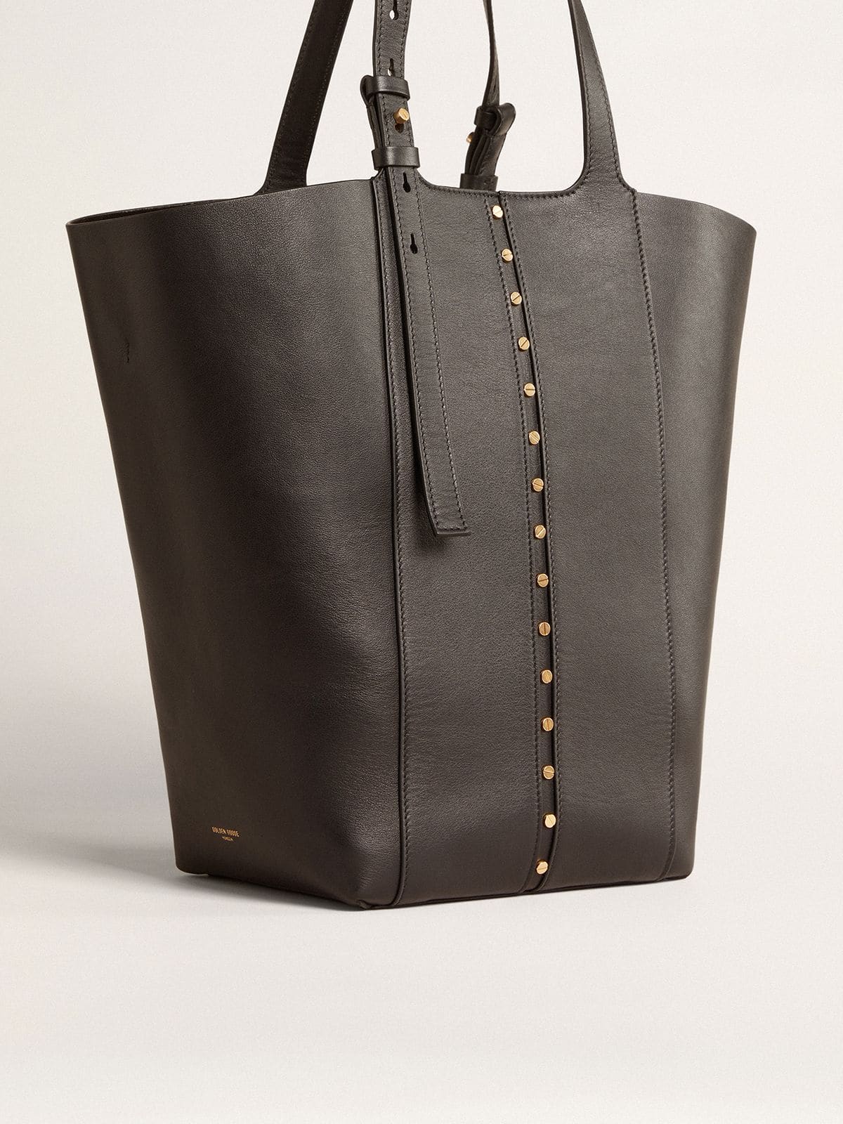 24/7 Bag North South in black leather with adjustable handles - Golden Goose Women