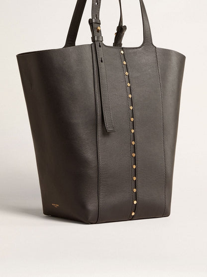 24/7 Bag North South in black leather with adjustable handles - Golden Goose Women