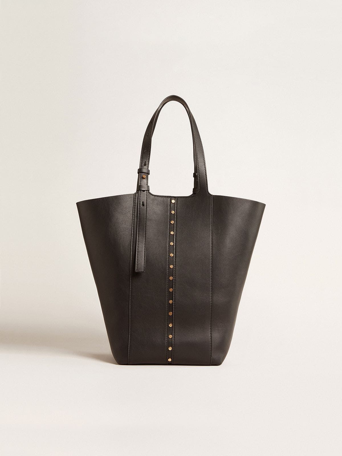 24/7 Bag North South in black leather with adjustable handles - Golden Goose Women