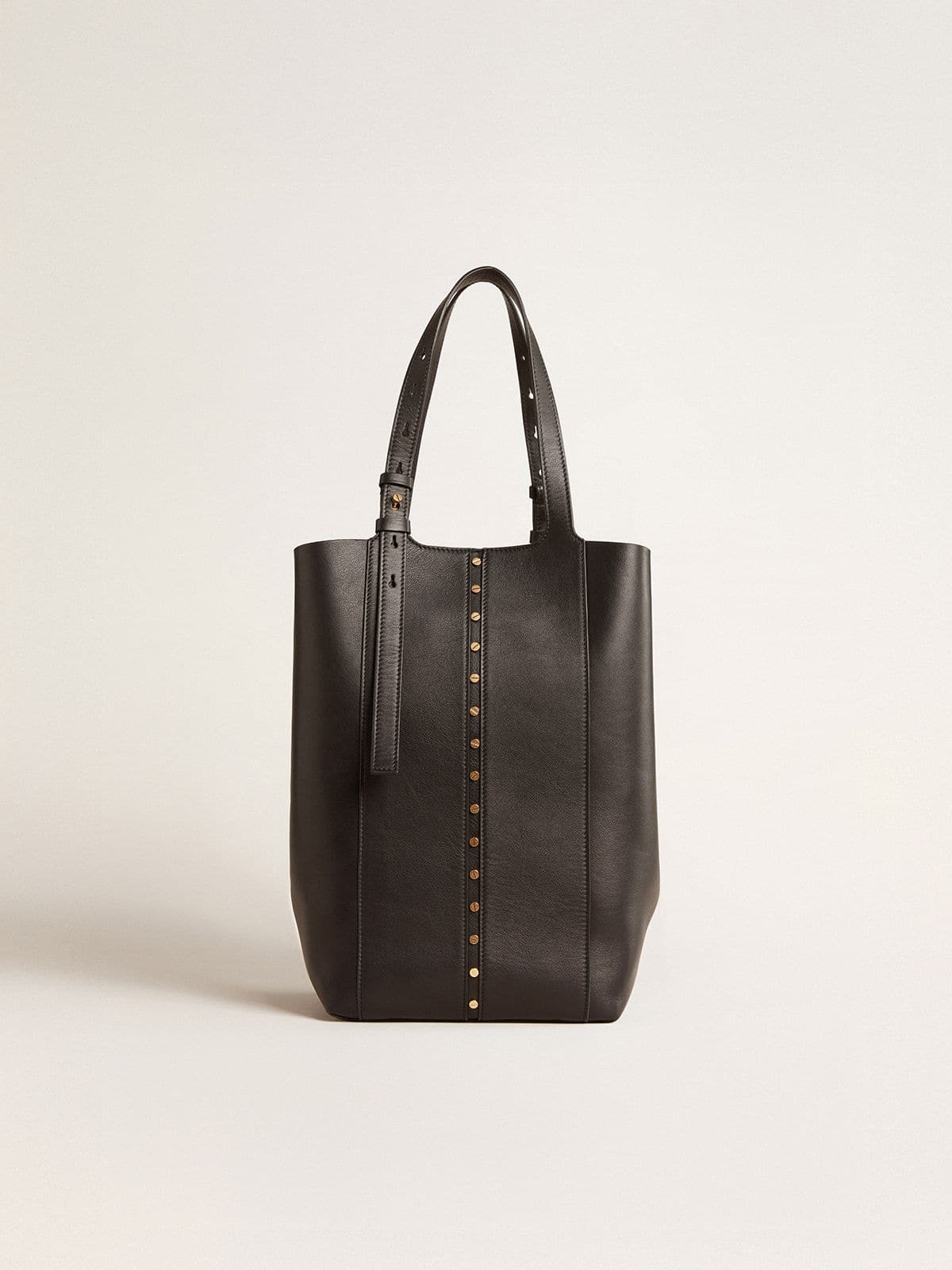 24/7 Bag North South in black leather with adjustable handles - Golden Goose Women