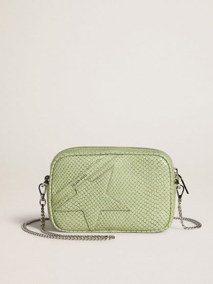 Mini Star Bag in light green snake-print leather - Golden Goose Women