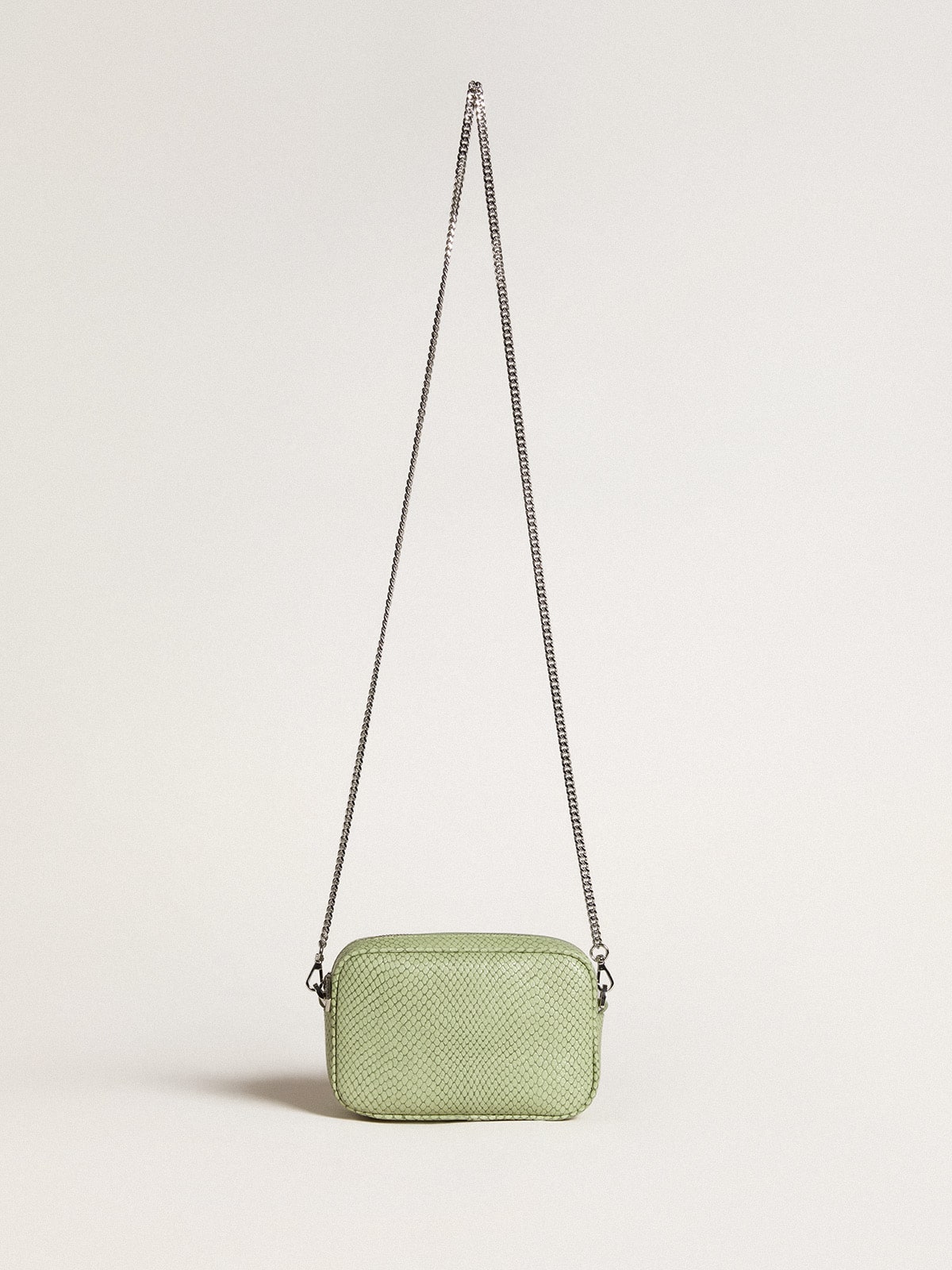 Mini Star Bag in light green snake-print leather - Golden Goose Women