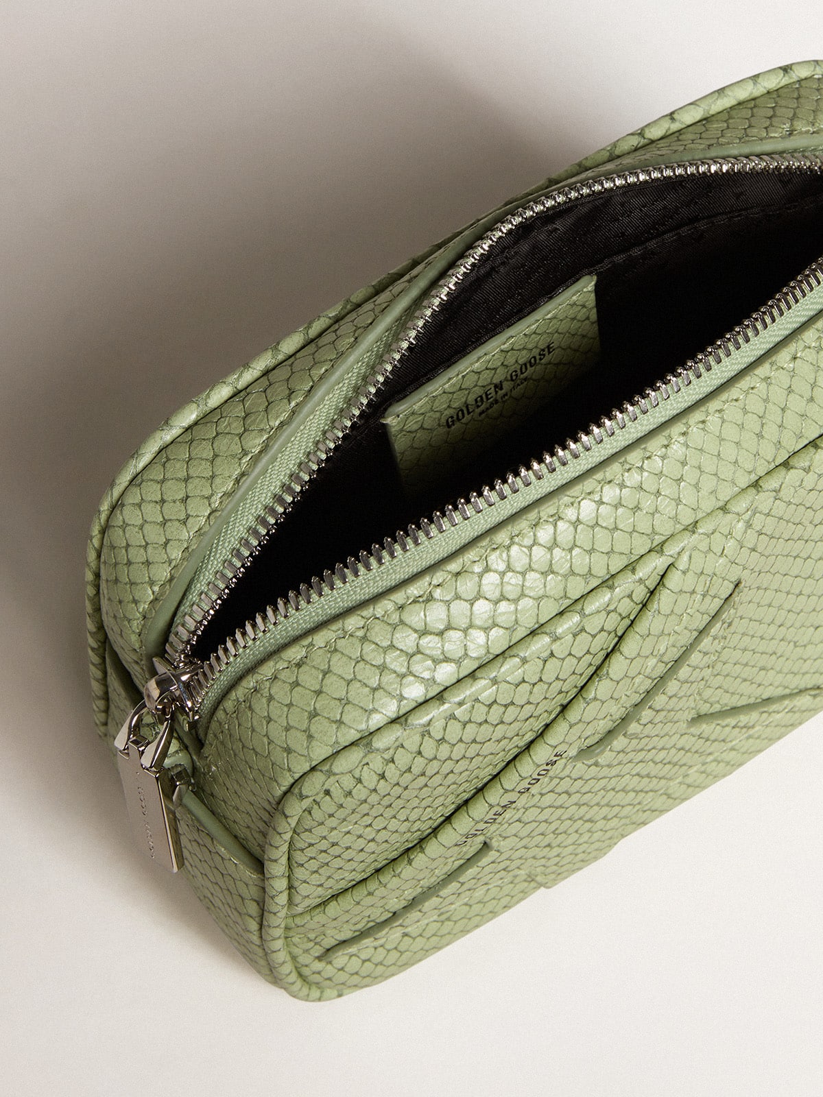 Mini Star Bag in light green snake-print leather - Golden Goose Women