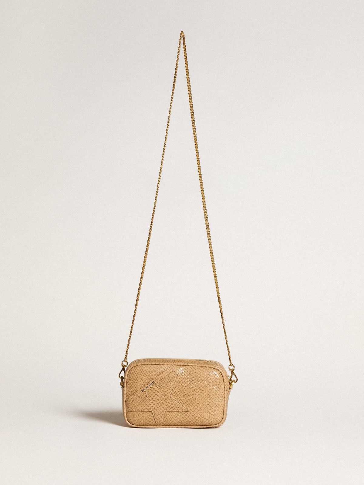 Mini Star Bag in beige snake-print leather - Golden Goose Women