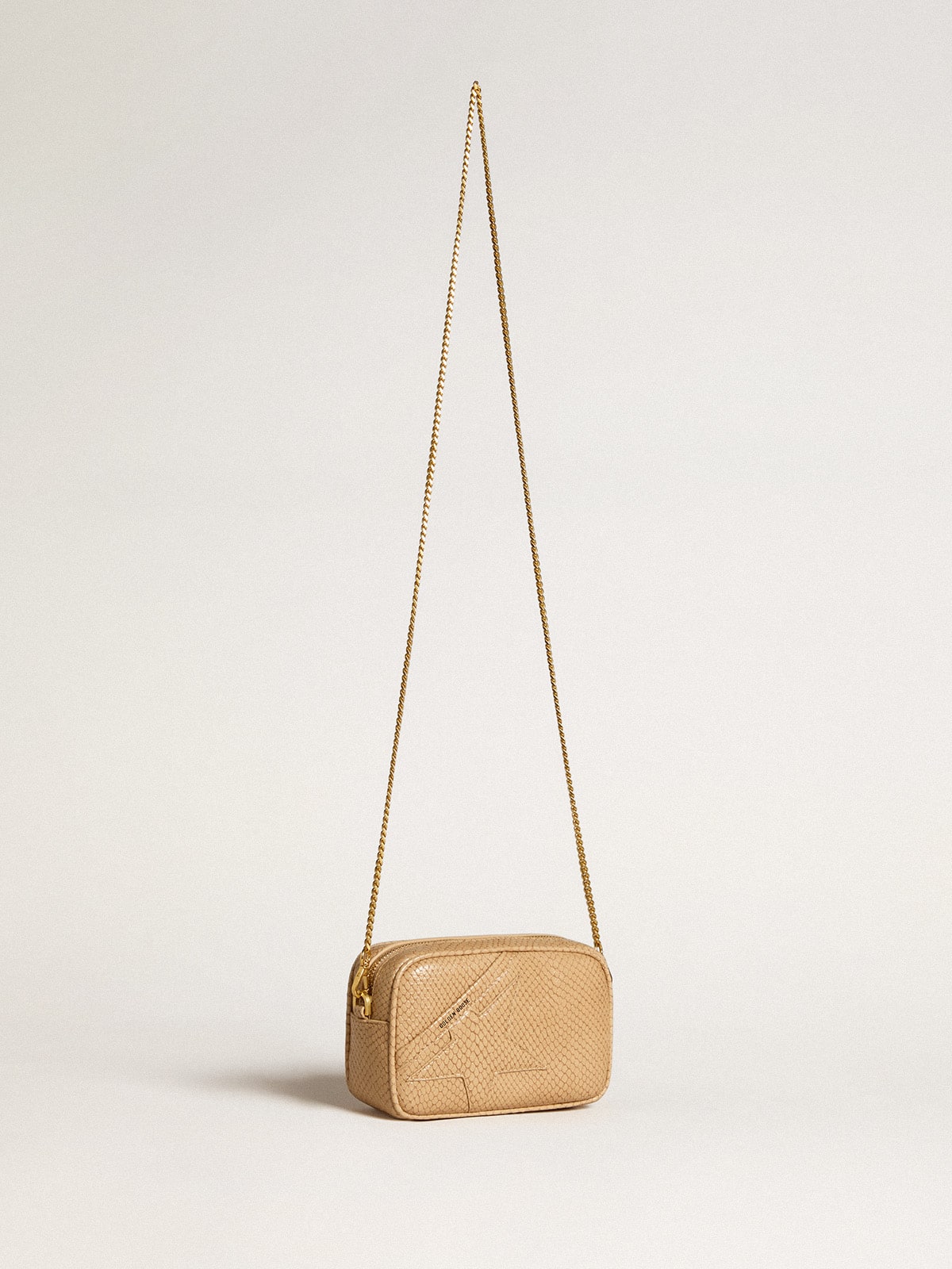 Mini Star Bag in beige snake-print leather - Golden Goose Women