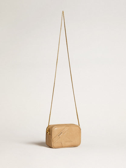 Mini Star Bag in beige snake-print leather - Golden Goose Women