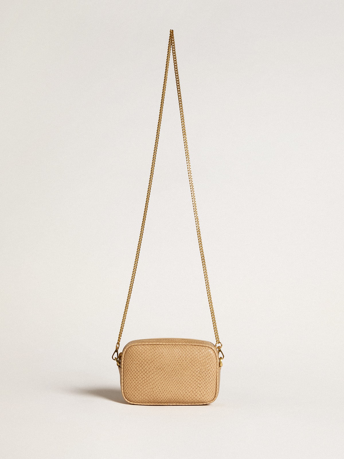 Mini Star Bag in beige snake-print leather - Golden Goose Women