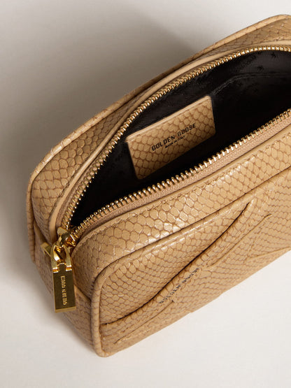 Mini Star Bag in beige snake-print leather - Golden Goose Women