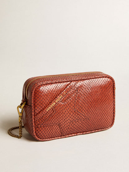 Mini Star Bag in rust-colored snake-print leather - Golden Goose Women