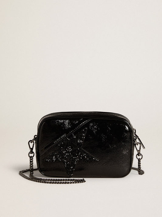 Mini Star Bag in black leather with Swarovski crystal star - Golden Goose Women