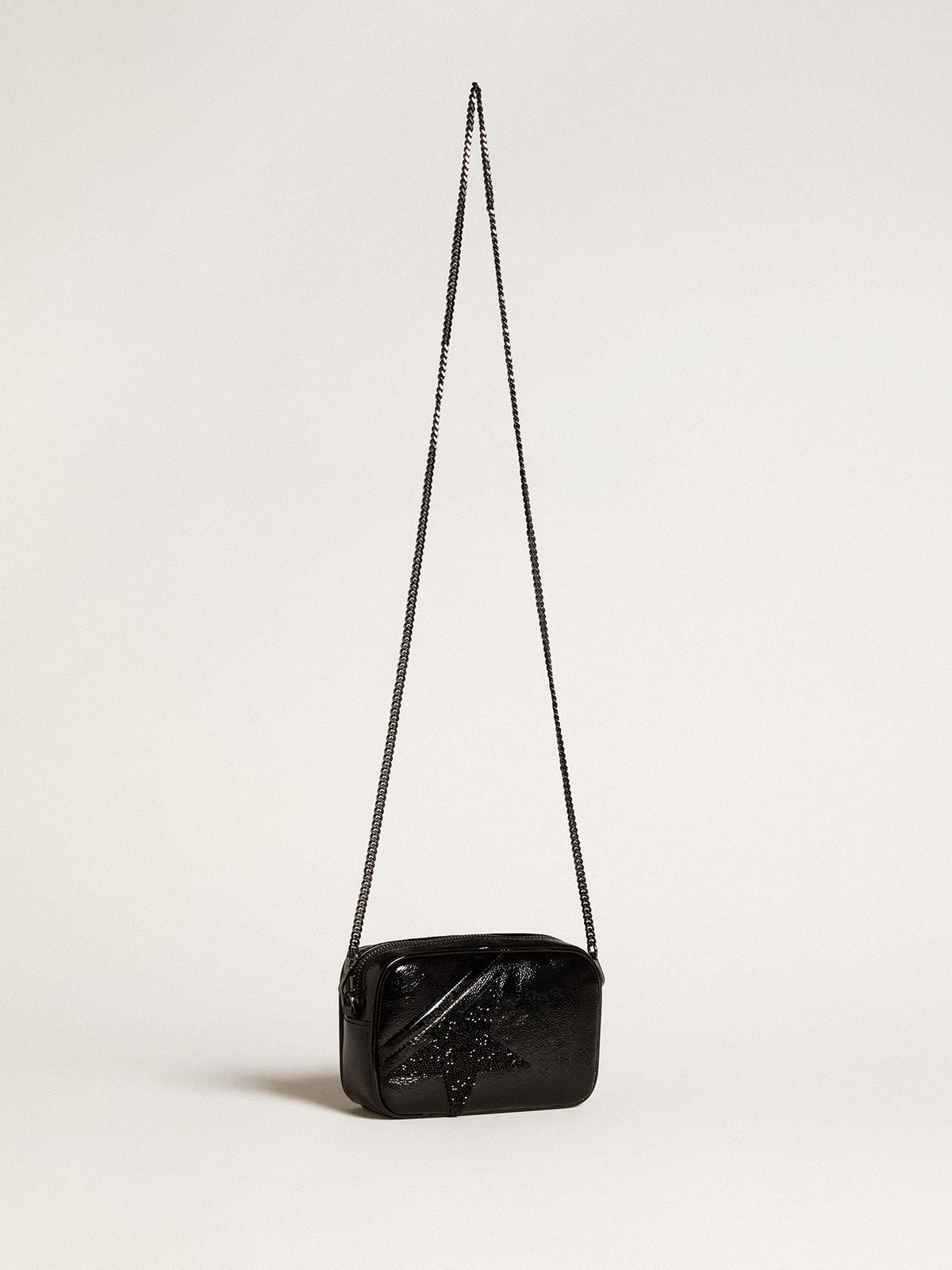 Mini Star Bag in black leather with Swarovski crystal star - Golden Goose Women