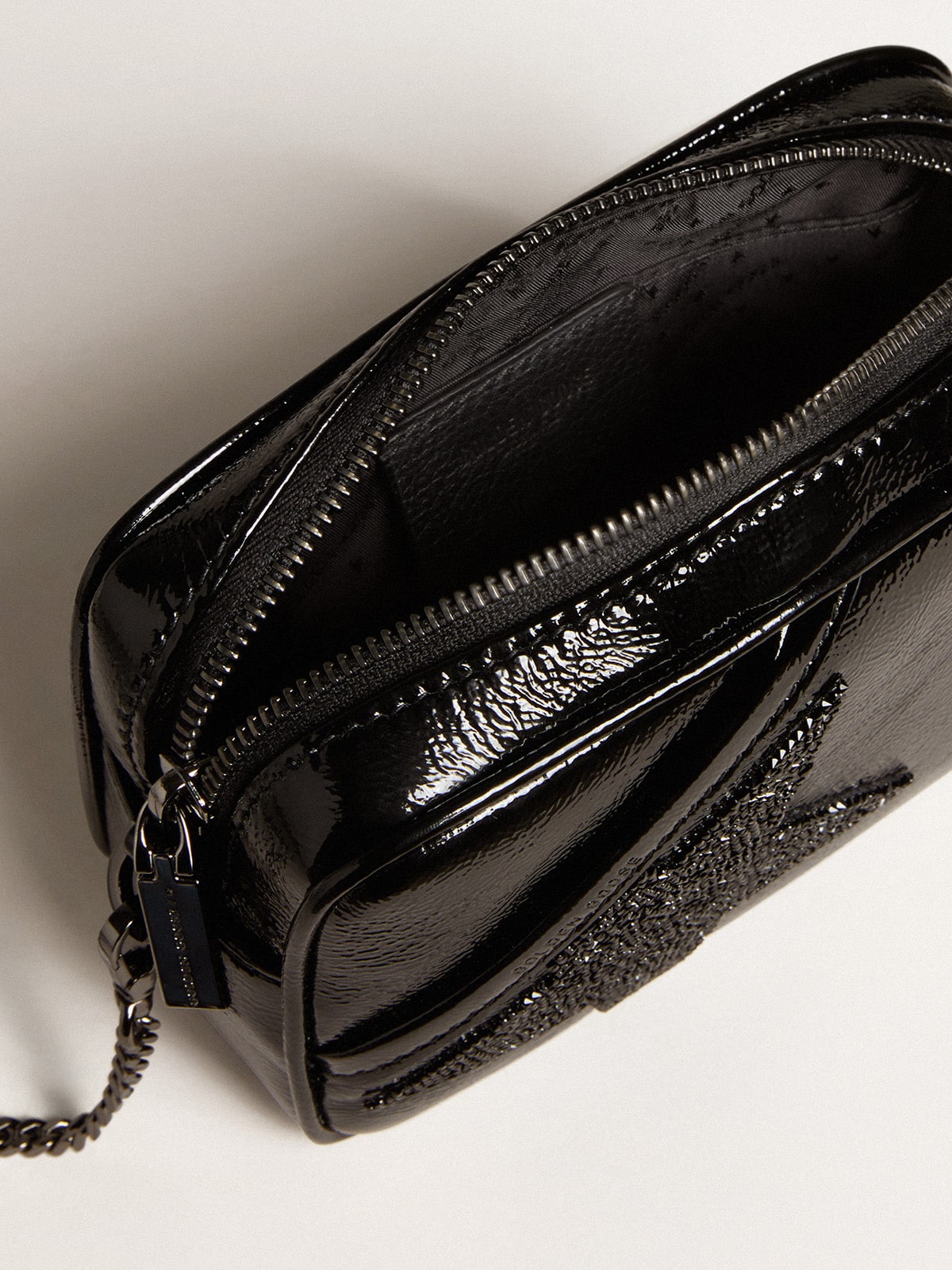 Mini Star Bag in black leather with Swarovski crystal star - Golden Goose Women
