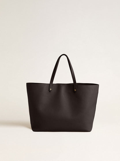 Black Pasadena Bag made of smooth leather with gold logo - Golden Goose Women