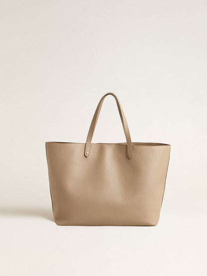 Dove-gray Pasadena Bag in smooth leather with gold logo - Golden Goose Women