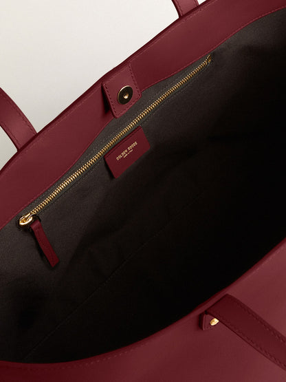 Burgundy Pasadena Bag in smooth leather with gold logo - Golden Goose Women