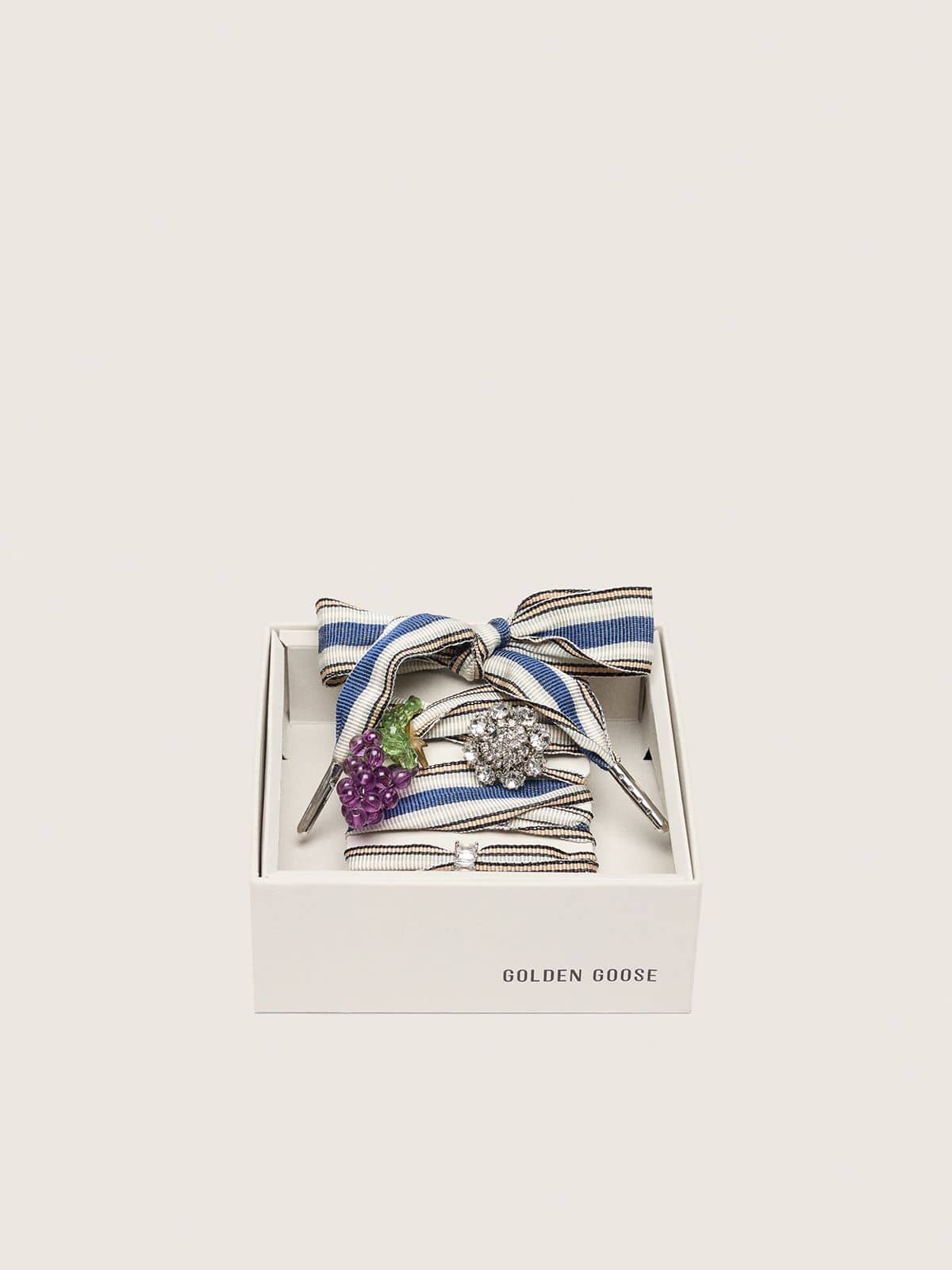 Skins striped laces with grape and crystal charms - Golden Goose Women|Men