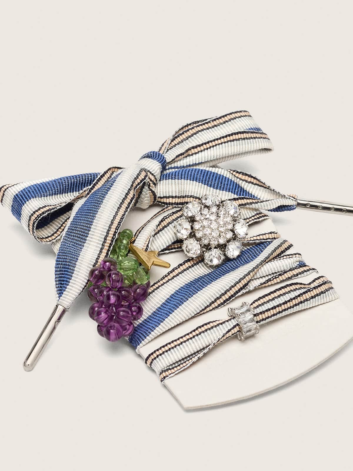 Skins striped laces with grape and crystal charms - Golden Goose Women|Men