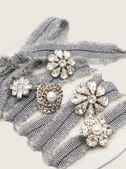 Skins gray laces with mohair trim and crystal charms - Golden Goose Women|Men