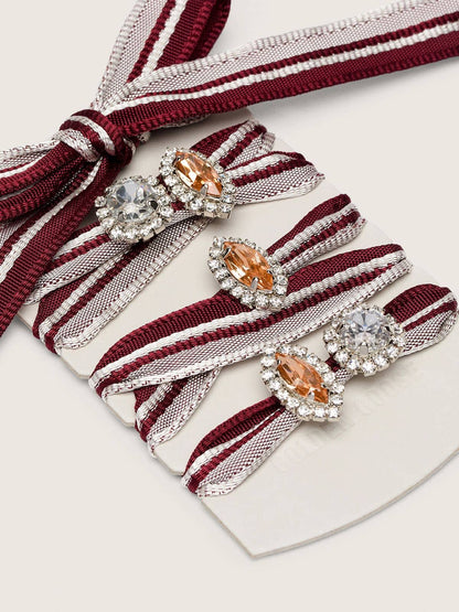 Skins white and burgundy striped laces embellished with charms - Golden Goose Women|Men