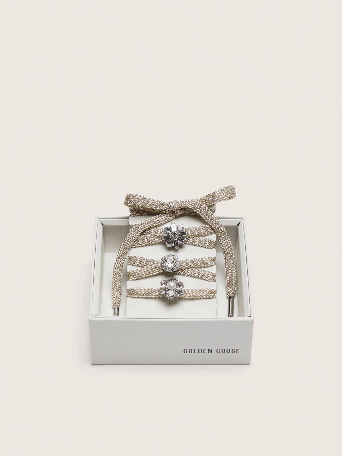 Skins braided gold-colored laces with shimmering charms - Golden Goose Women|Men