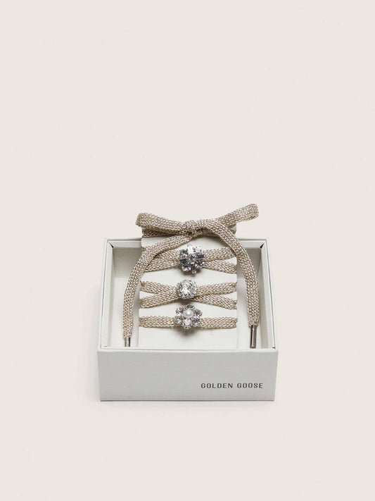 Skins braided gold-colored laces with shimmering charms - Golden Goose Women|Men
