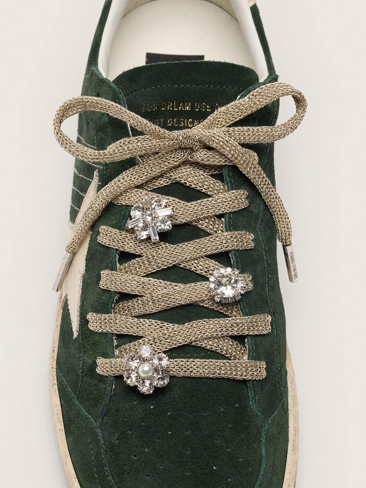 Skins braided gold-colored laces with shimmering charms - Golden Goose Women|Men