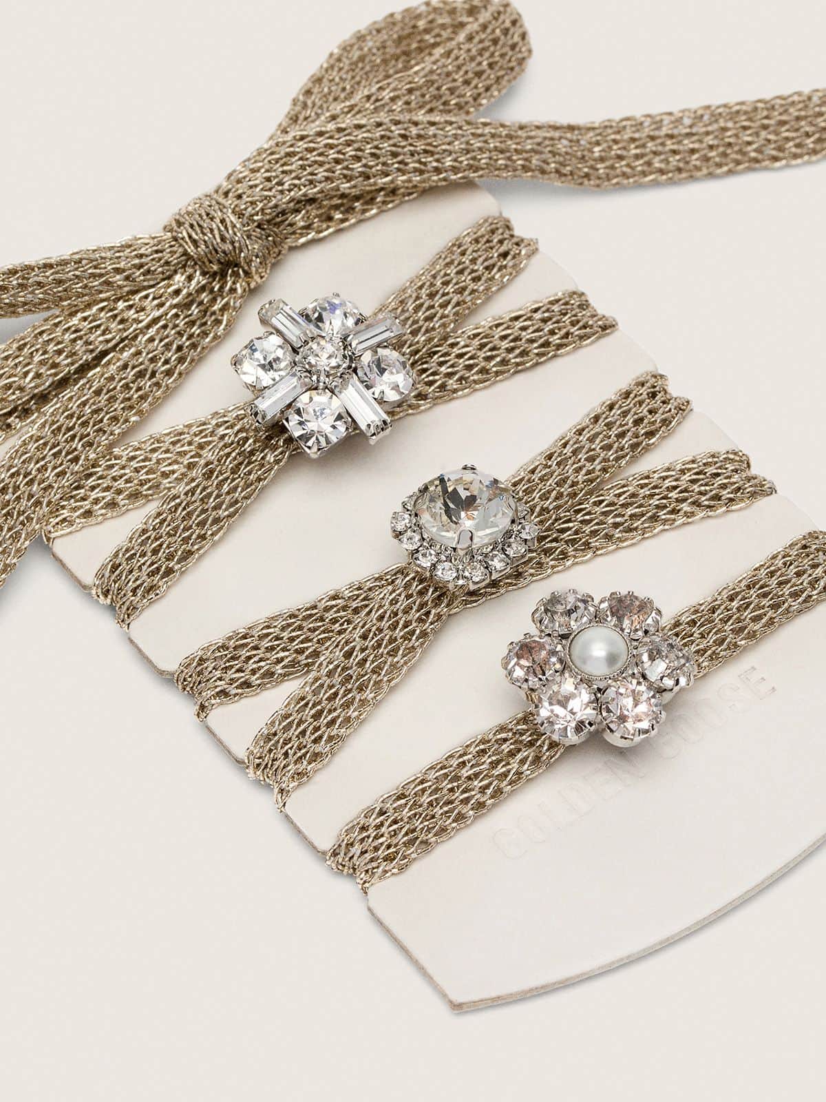 Skins braided gold-colored laces with shimmering charms - Golden Goose Women|Men