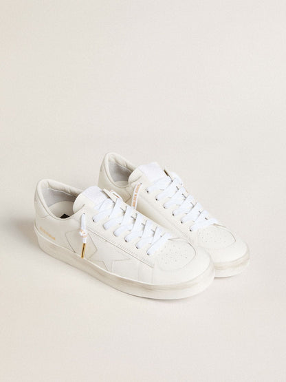 White cotton laces with contrasting gold logo - Golden Goose Women|Men