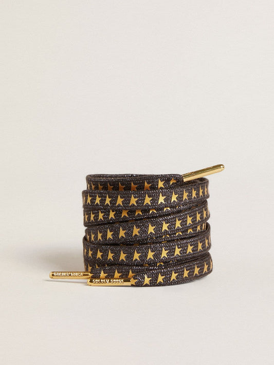 Dark gray Lurex laces with contrasting gold stars - Golden Goose Women|Men