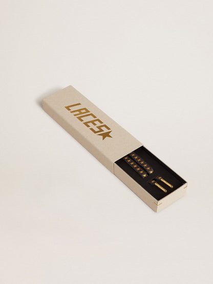 Dark gray Lurex laces with contrasting gold stars - Golden Goose Women|Men
