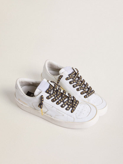 Dark gray Lurex laces with contrasting gold stars - Golden Goose Women|Men