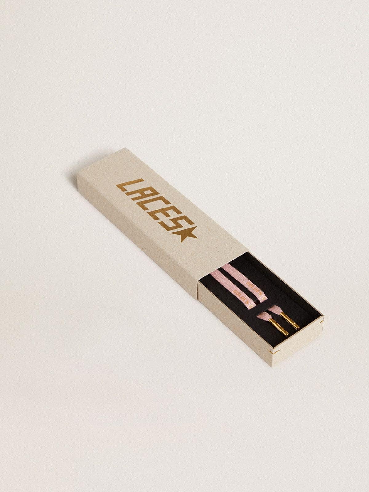 Pink cotton laces with contrasting gold logo - Golden Goose Women|Men