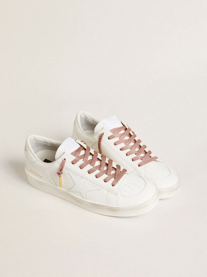 Salmon pink Lurex laces with contrasting black logo - Golden Goose Women|Men