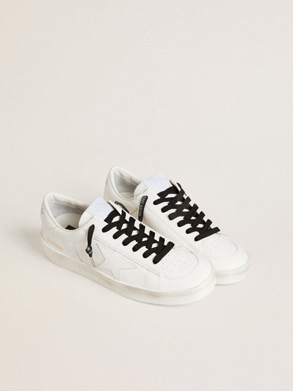 Black cotton laces with contrasting silver logo - Golden Goose Women|Men
