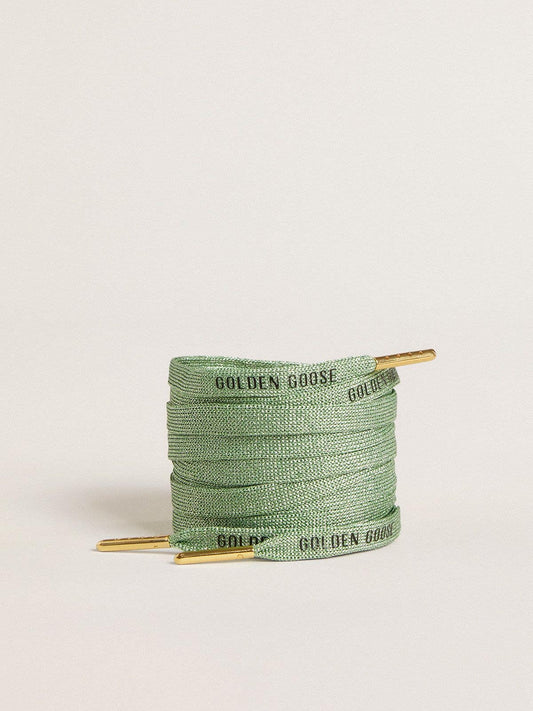 Aqua-green Lurex laces with contrasting black logo - Golden Goose Women|Men