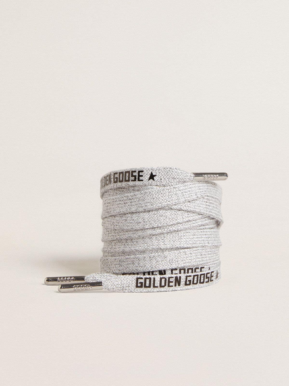 Gray cotton laces with contrasting black logo - Golden Goose Women|Men