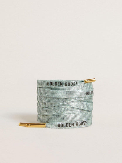 Gray Lurex laces with contrasting black logo - Golden Goose Women|Men