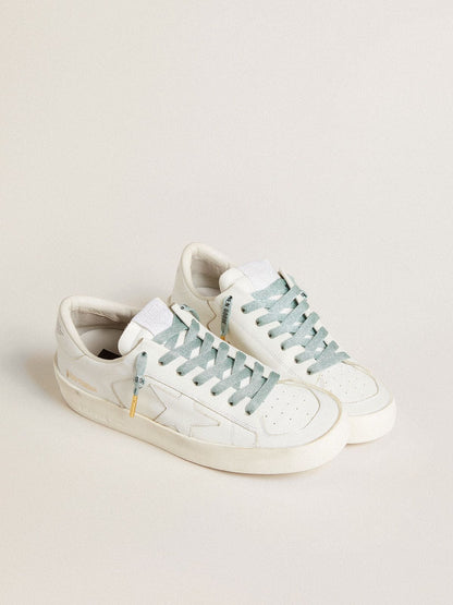 Gray Lurex laces with contrasting black logo - Golden Goose Women|Men